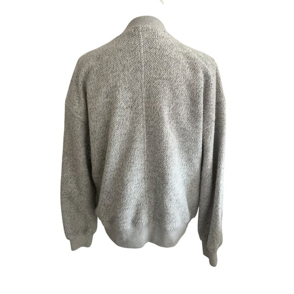 THREE DOTS Gray Knit Bomber Style Jacket Size Medium - Picture 6 of 6
